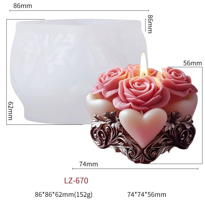 Silicon Candle Mould (LZ670) - 1pc