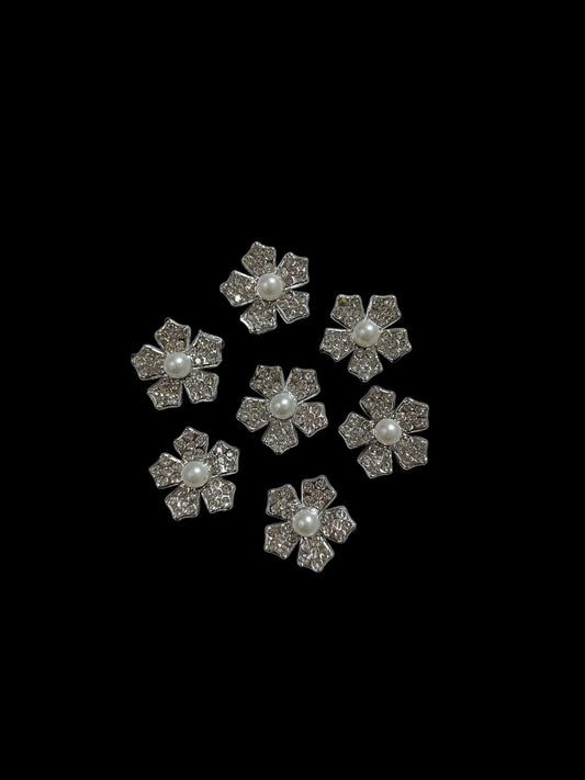 Mini Flower Studd Silver - 10pc