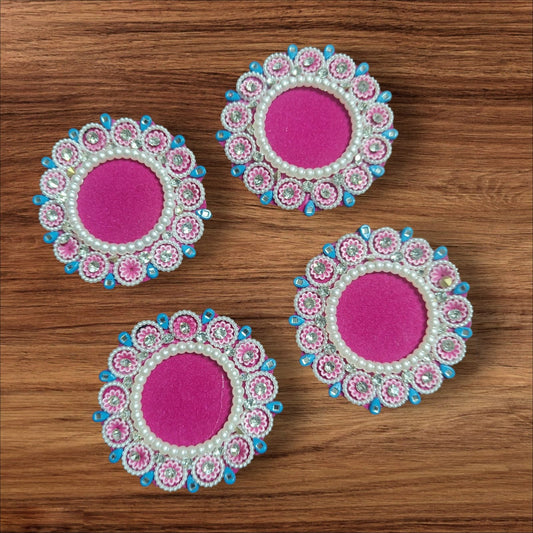 White Pearl Pink Buti Patches – 5pc
