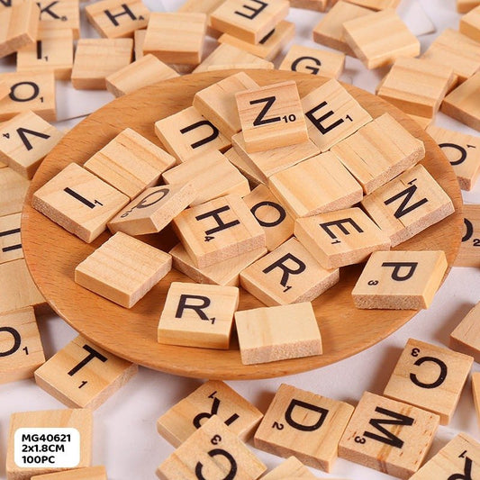 Wood Alphabet Block Plain (MG40621) - 100PC