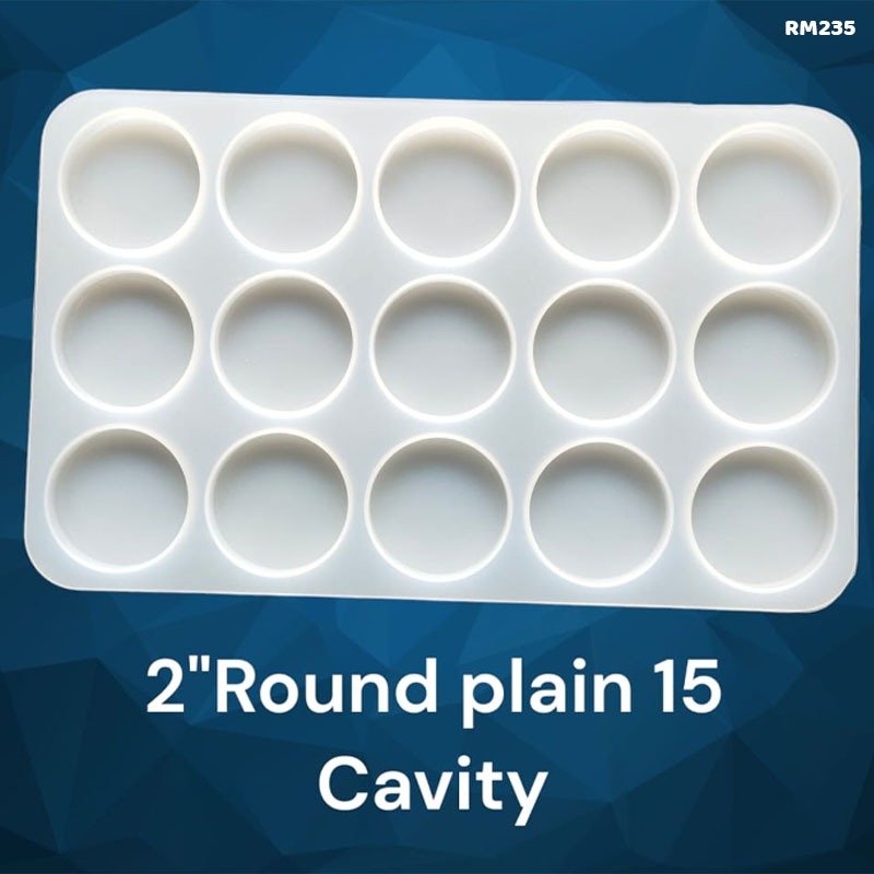 15 Cavity Plain Round Silicone Mould 2inch 50mm (RM235)