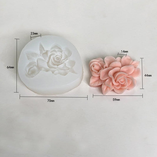 Handmade 3D Rose Flower Candle Mould - (HM0184)