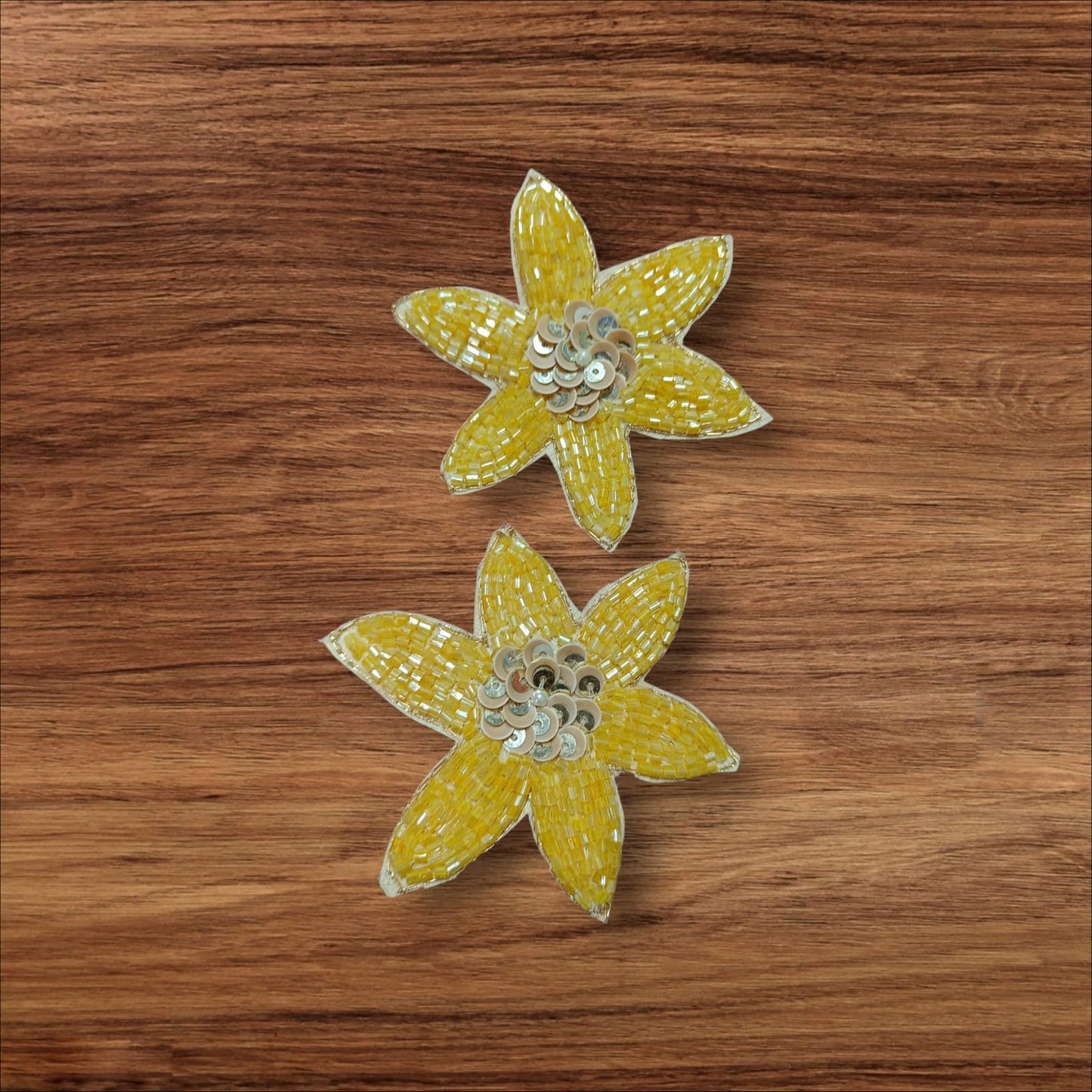 Yellow Flower Buti Patches - 10pc