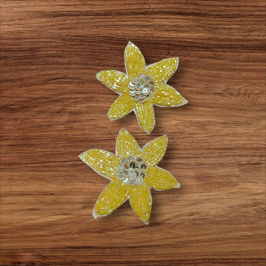 Yellow Flower Buti Patches - 10pc