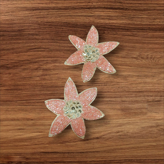 Peach Flower Buti Patches - 10pc