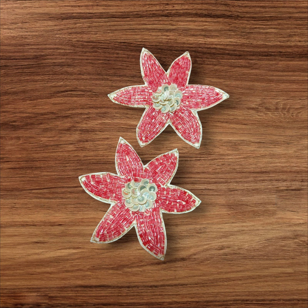 Red Flower Buti Patches - 10pc