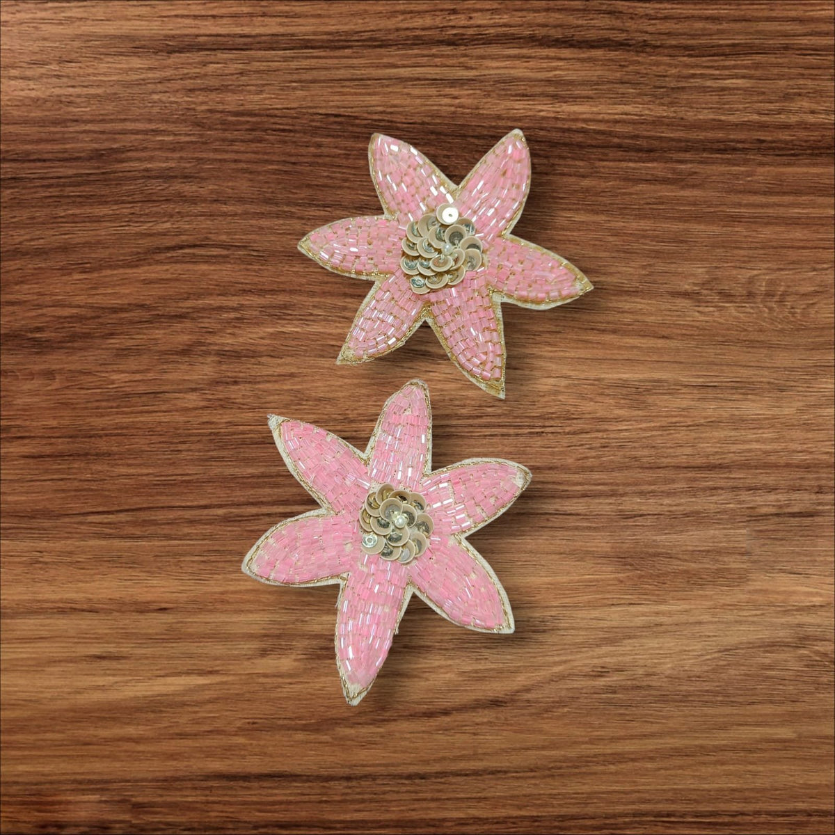 Light Pink Flower Buti Patches - 10pc
