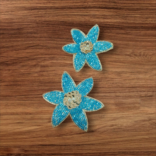 Blue Flower Buti patches - 10pc