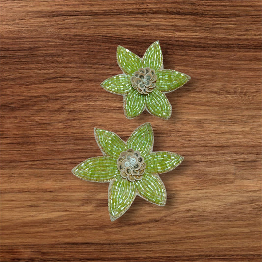Mehandi Green Flower Buti Patches - 10pc