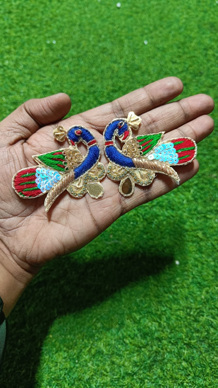 Peacock Buti Patches - 1pair