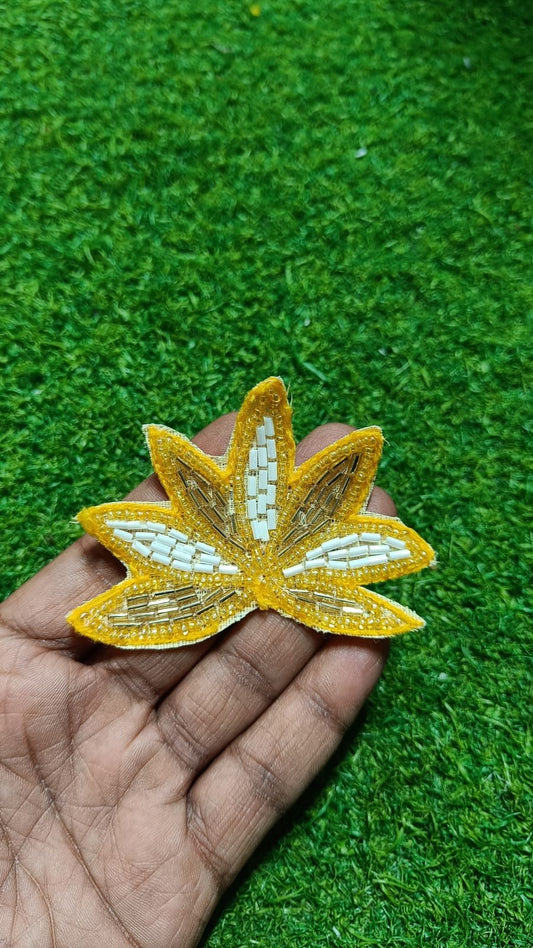 Golden Yellow Lotus Bullian Buti Patches – 10pc