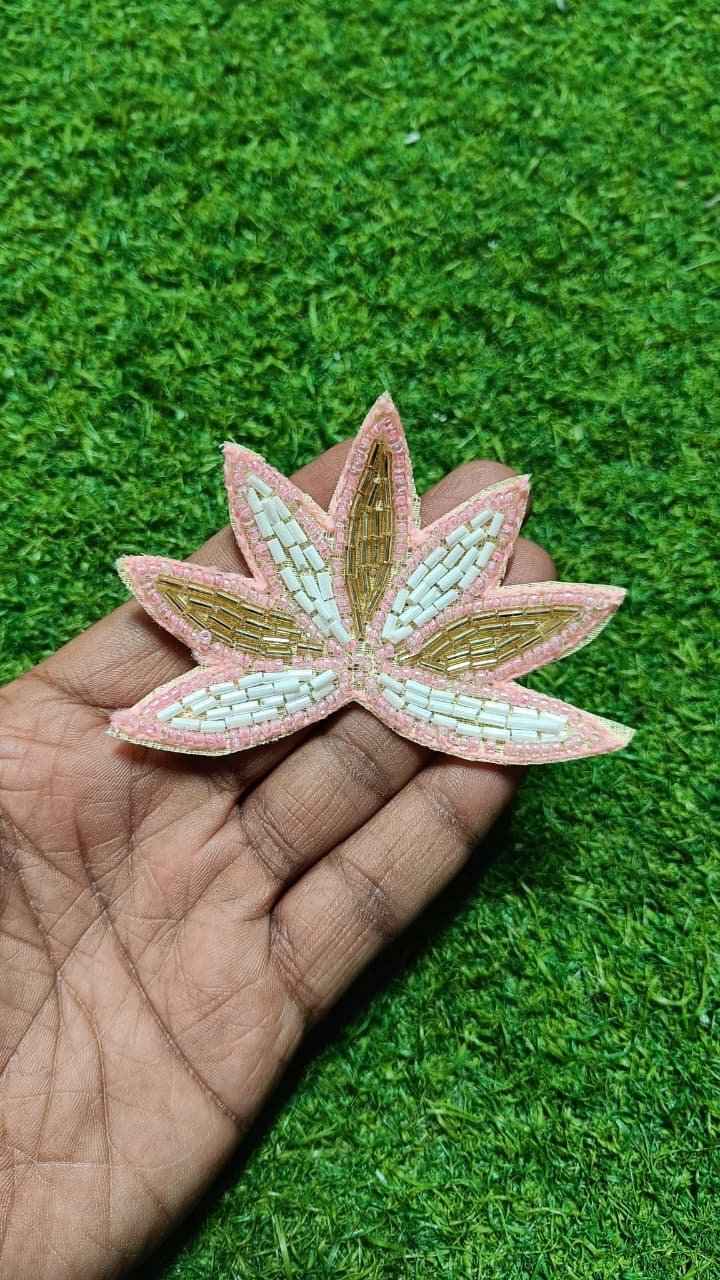Golden Baby Pink Lotus Bullian Buti Patches – 10pc