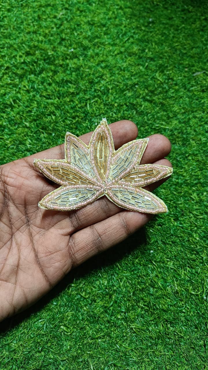 Golden Peach Lotus Bullian Buti Patches - 10pc