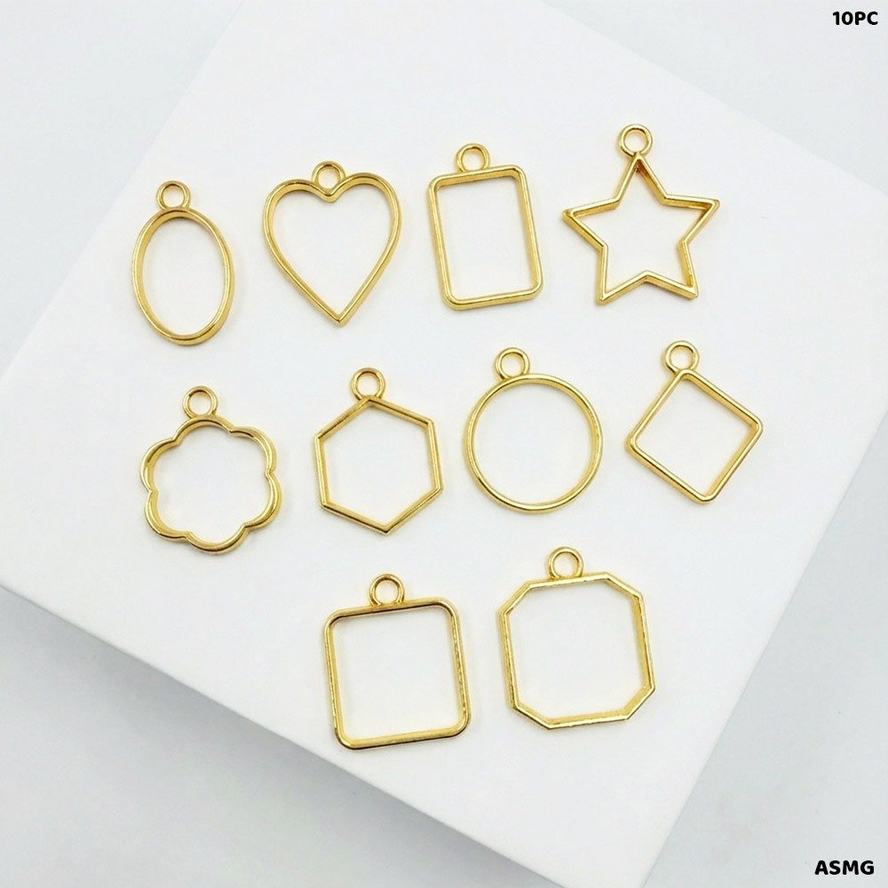 Mix Shape Bezels Set Gold (ASMG) - 10pc