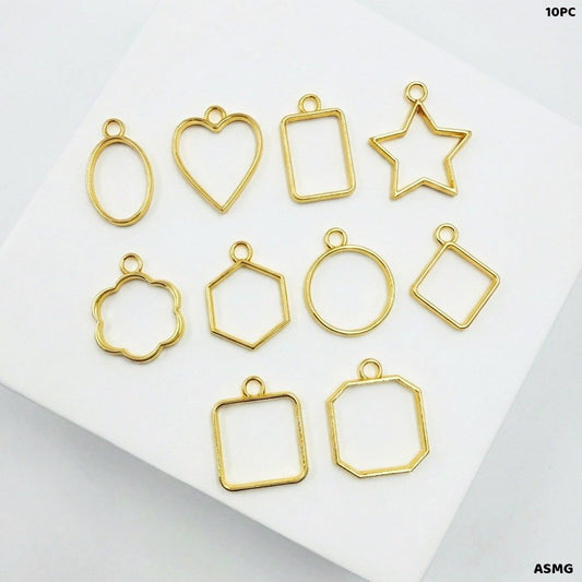 Mix Shape Bezels Set Gold (ASMG) - 10pc