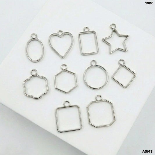 Mix Shape Bezels Set Silver (ASMS) – 10pc