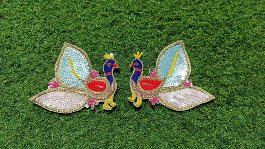 Beautiful Pair of Peacock Buti Patches - 2pc
