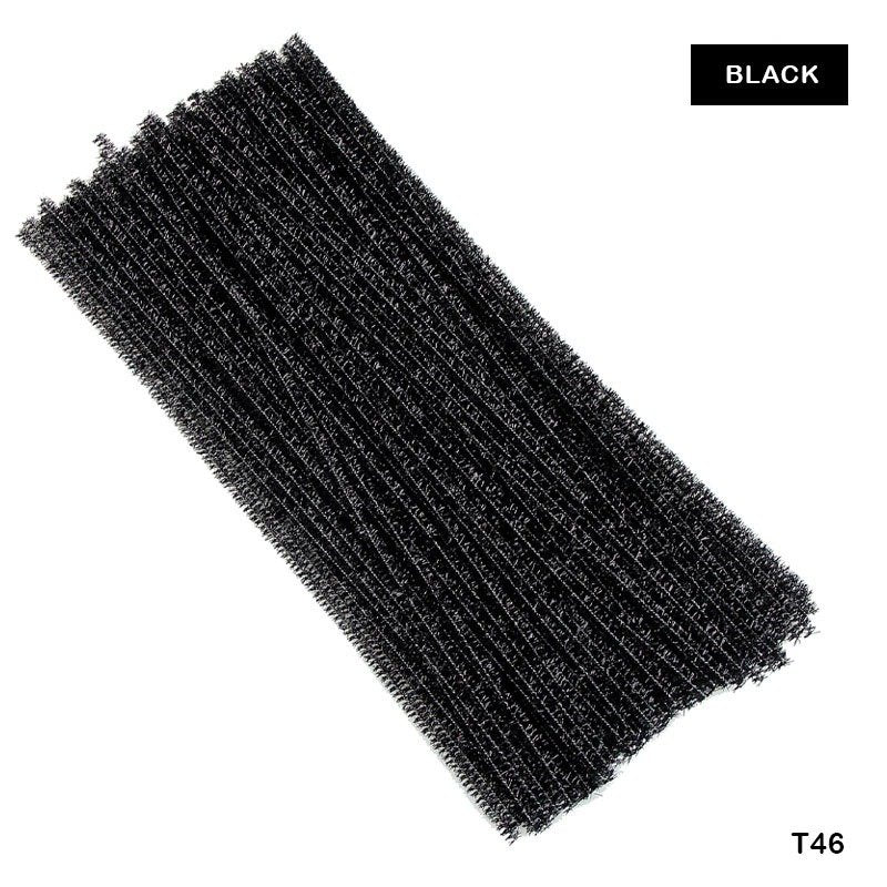 Glitter Pipe Cleaner Black (T46) - 100pc
