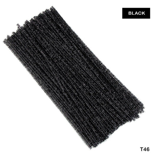 Glitter Pipe Cleaner Black (T46) - 100pc