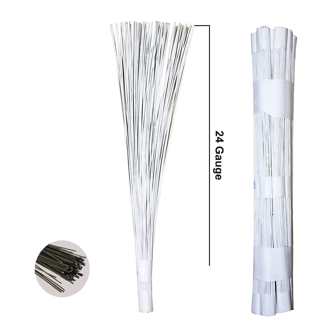 White 24 Gauge Wire 12inch (WR24WE) - 100pc