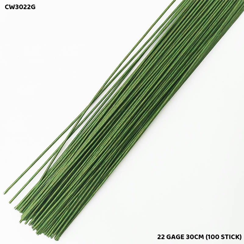 Green Craft Wire 22 Gauge 30Cm (CW3022G) - 100Sticks