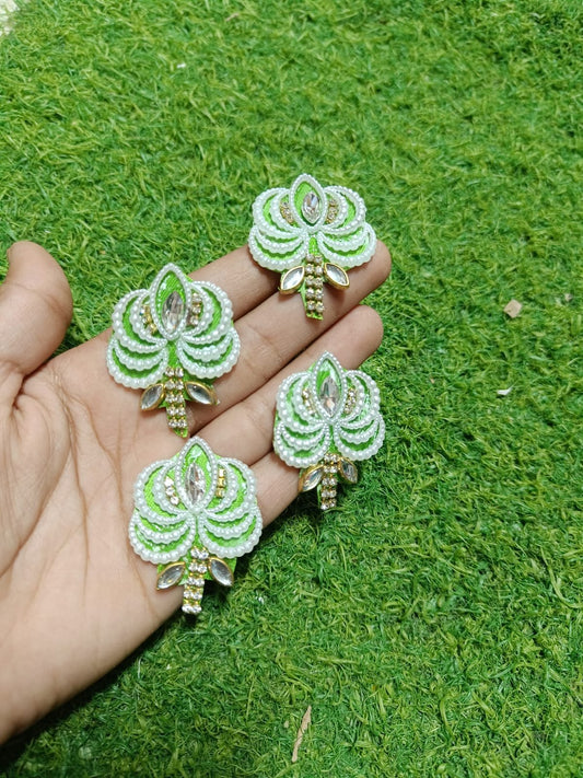 Green Stone Lotus Buti - 20pc