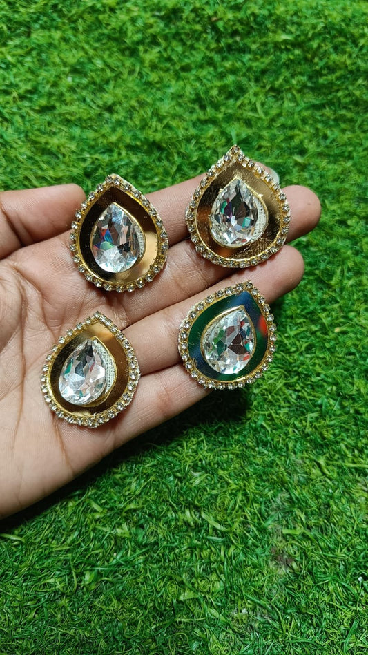 Stone Golden Drop Buti - 20pc
