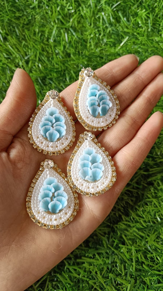 Blue Stone Drop Buti - 20pc
