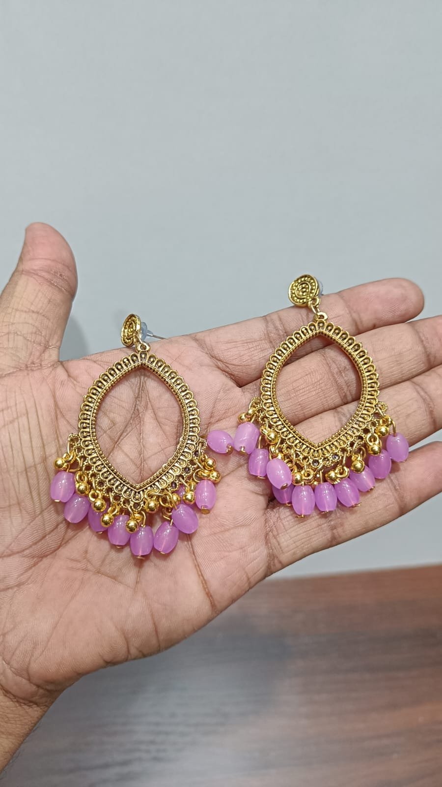 Colorful Drop Resin Jhumka - 2pc
