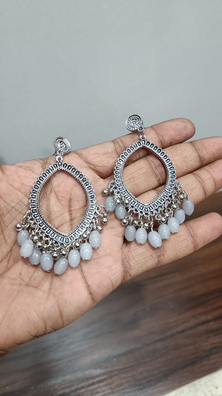 Colorful Drop Resin Jhumka - 1pair