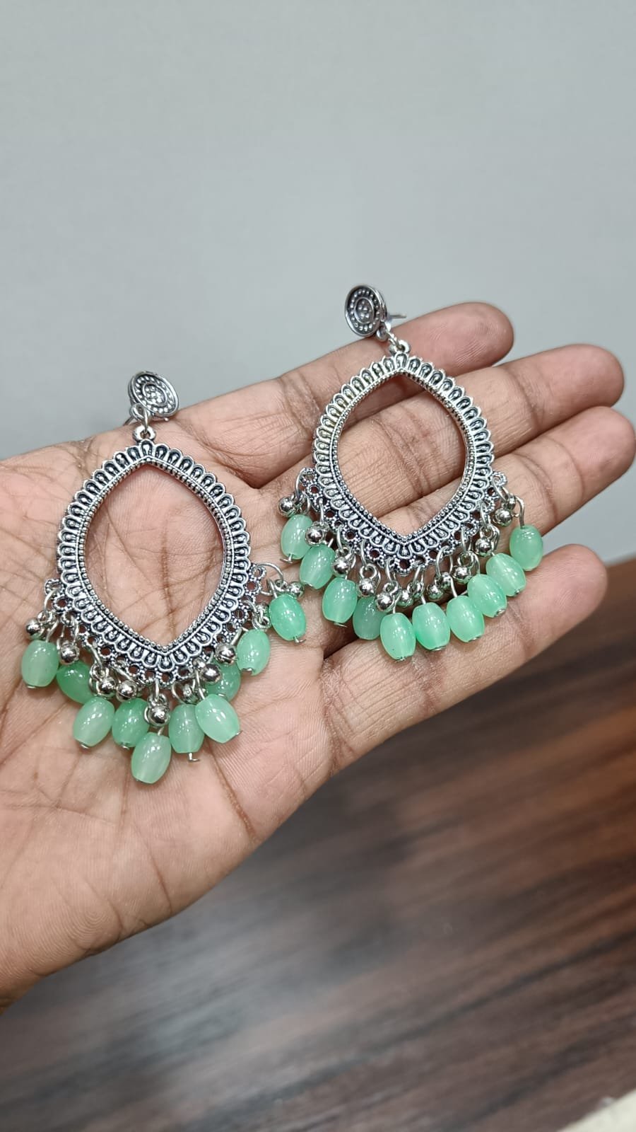 Colorful Drop Resin Jhumka - 1pair
