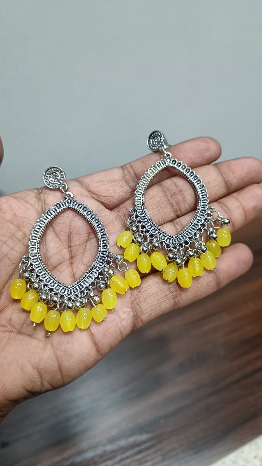 Colorful Drop Resin Jhumka - 1pair