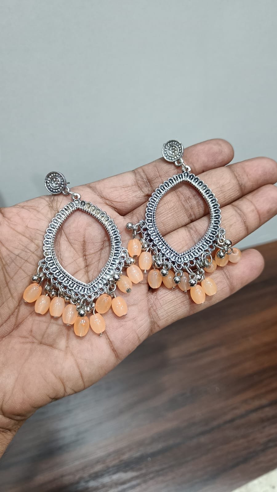 Colorful Drop Resin Jhumka - 1pair