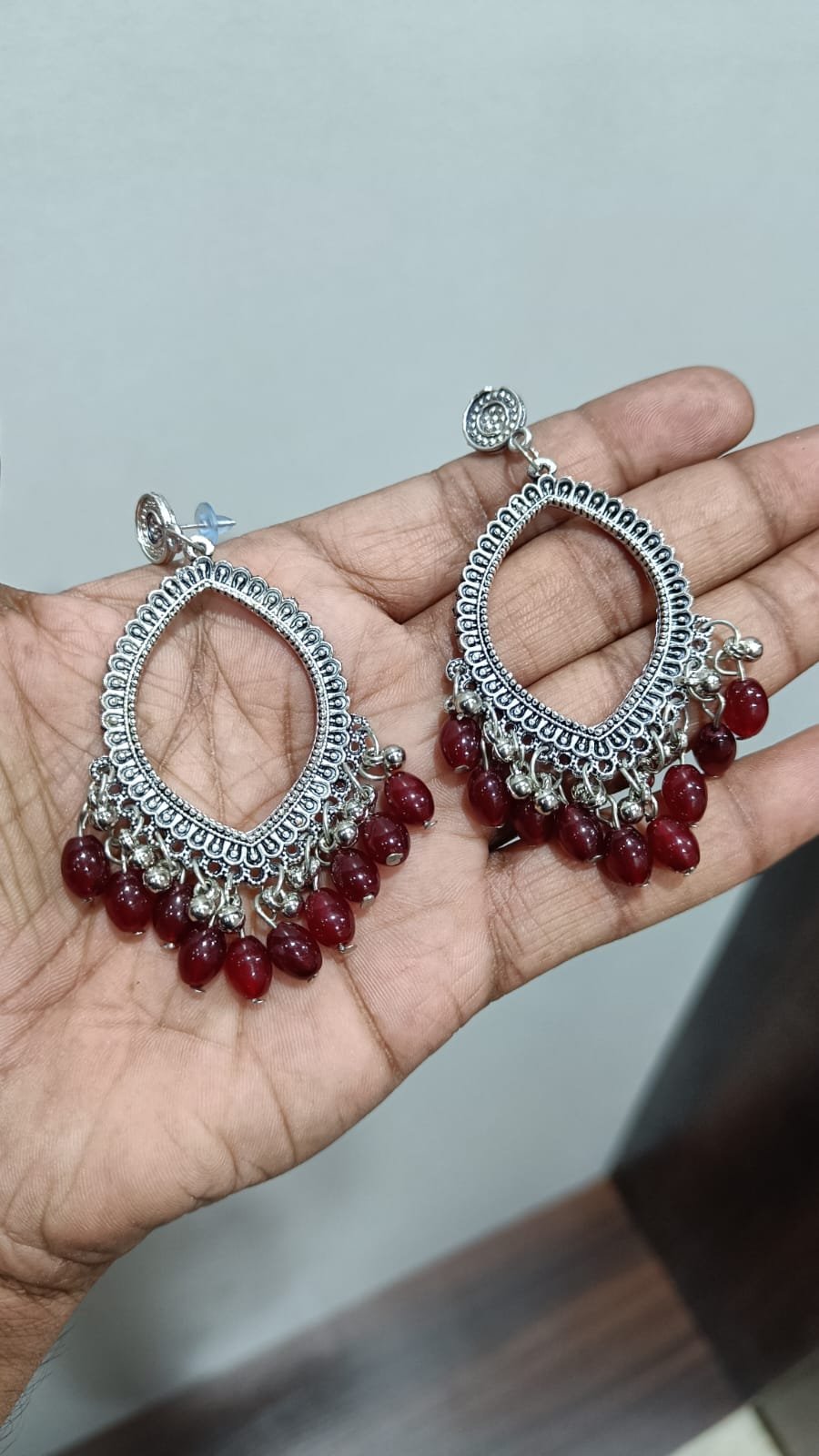 Colorful Drop Resin Jhumka - 1pair