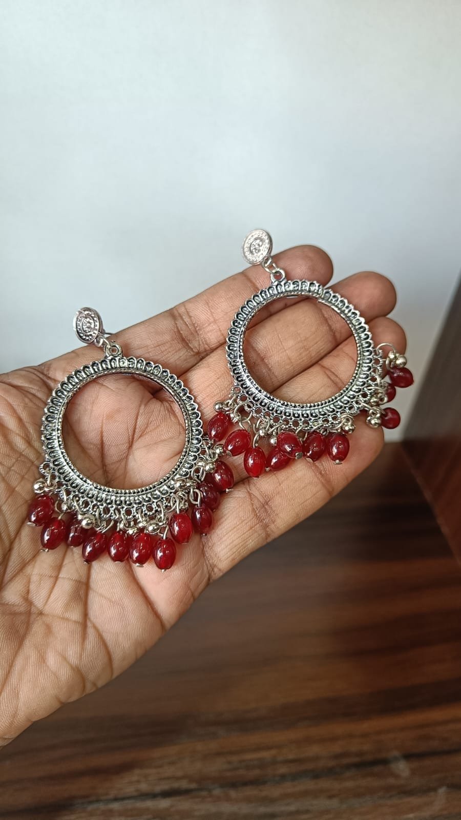 Colorful Round Resin Jhumka - 1pair