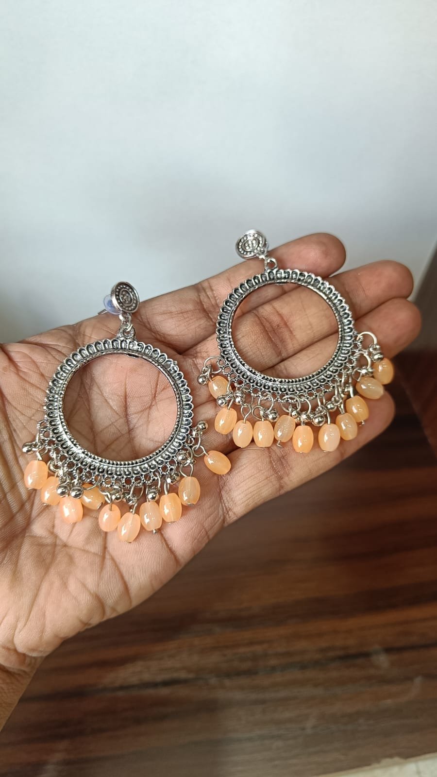Colorful Round Resin Jhumka - 1pair