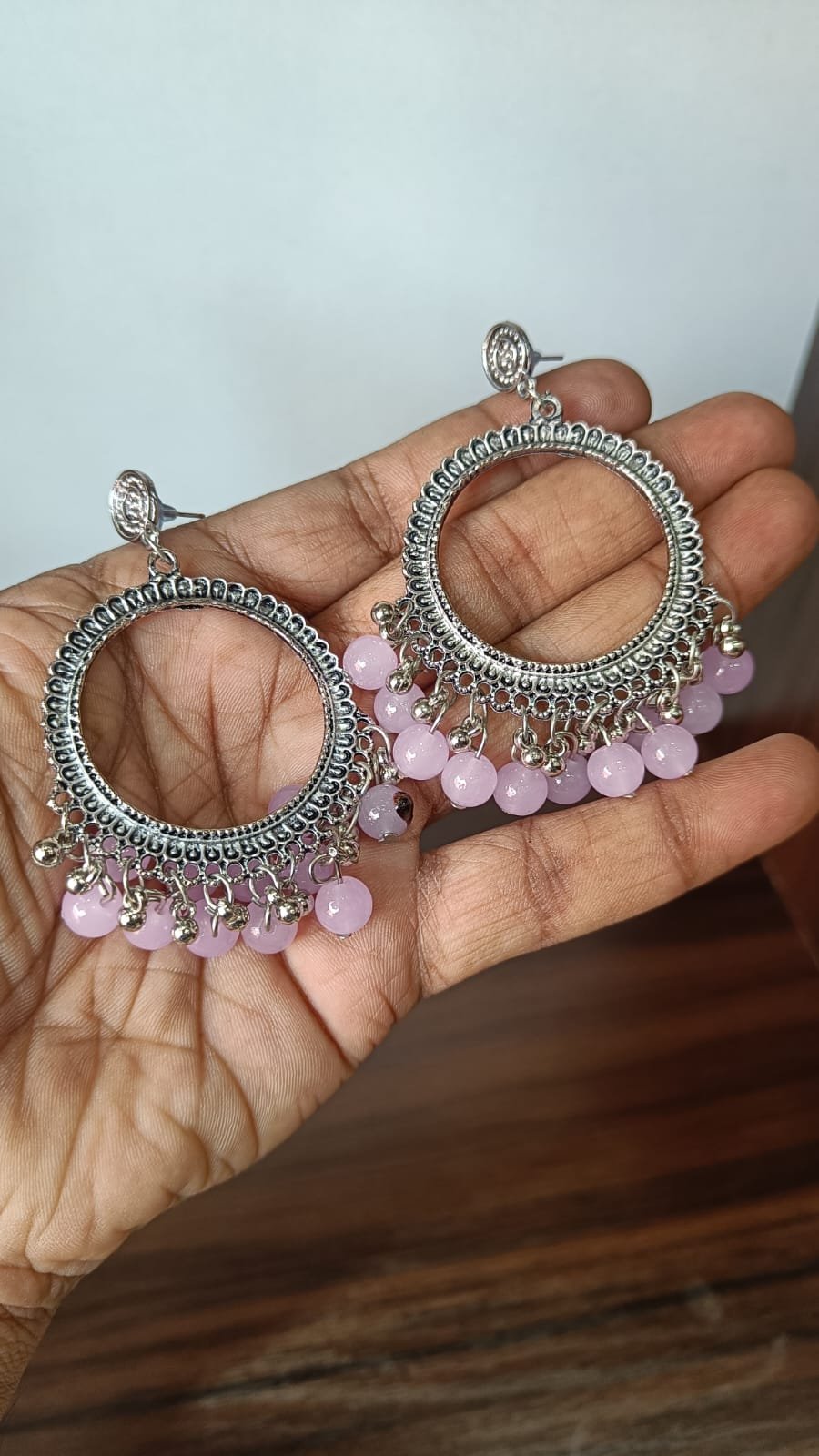 Colorful Round Resin Jhumka - 1pair