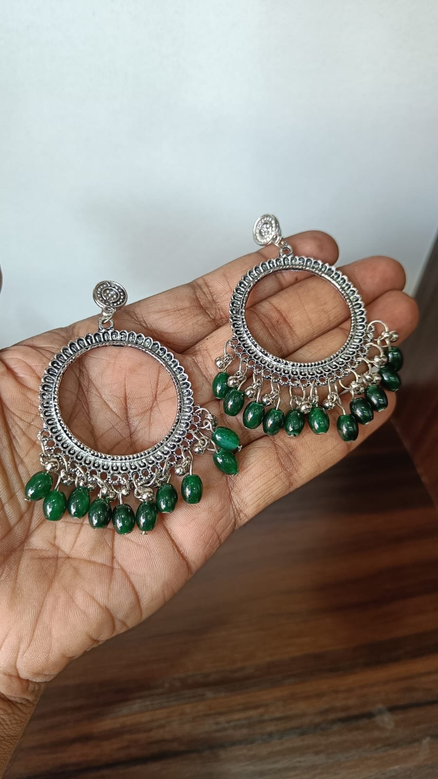 Colorful Round Resin Jhumka - 1pair