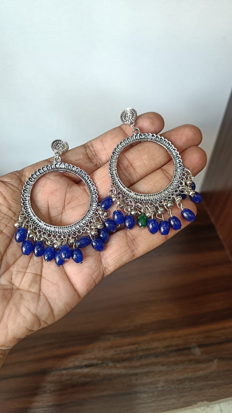 Colorful Round Resin Jhumka - 1pair