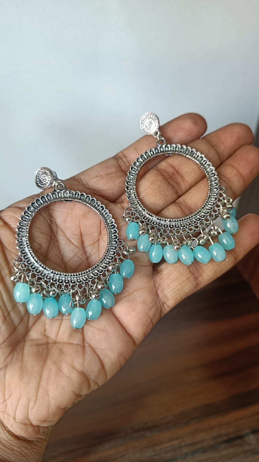 Colorful Round Resin Jhumka - 1pair
