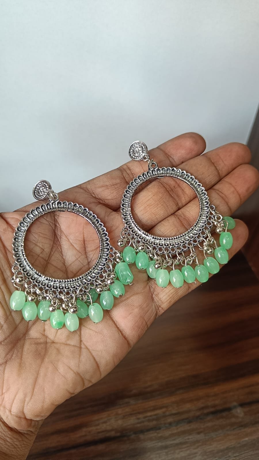 Colorful Round Resin Jhumka - 1pair