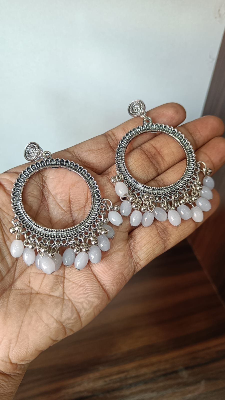 Colorful Round Resin Jhumka - 1pair