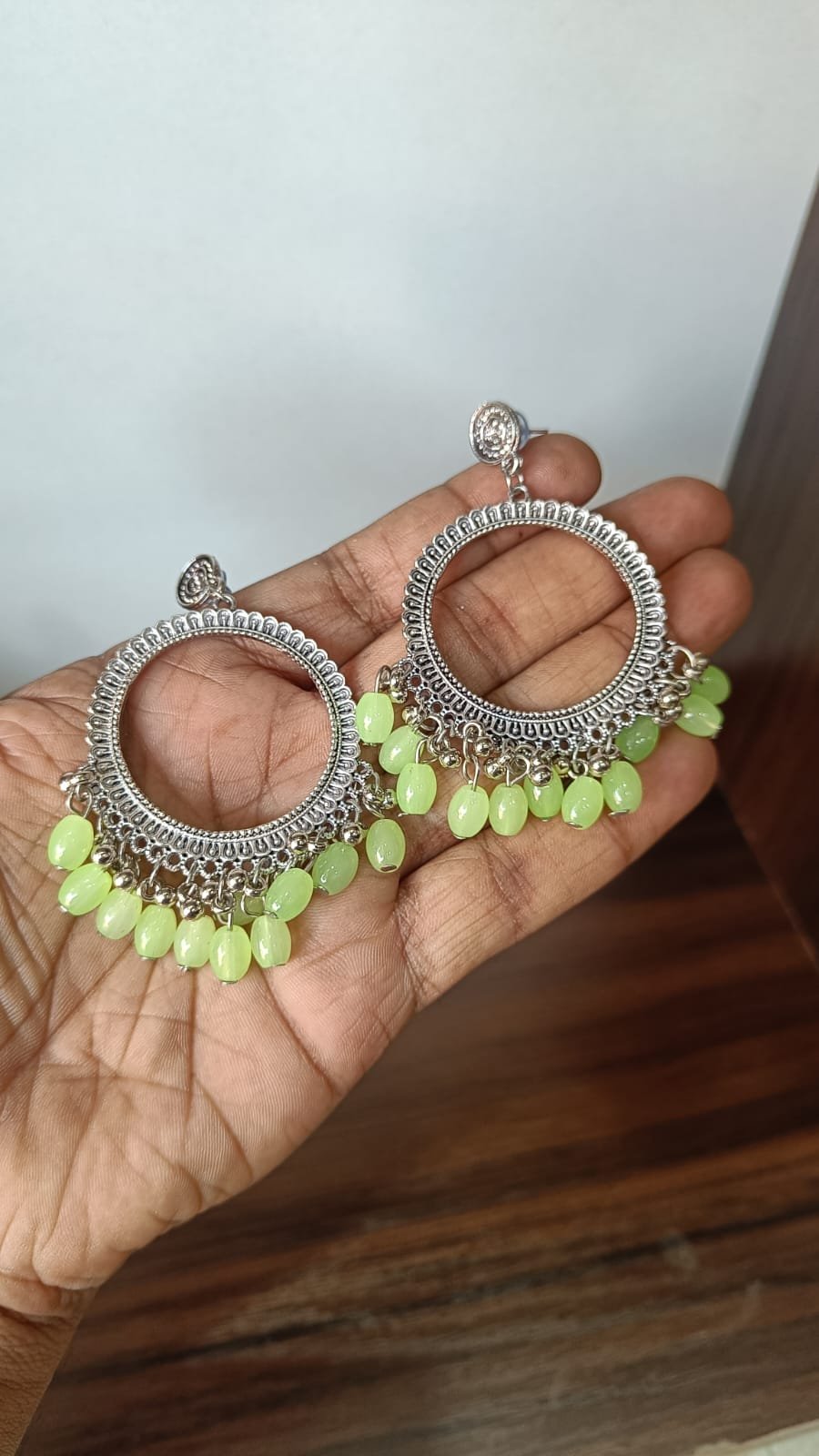 Colorful Round Resin Jhumka - 1pair