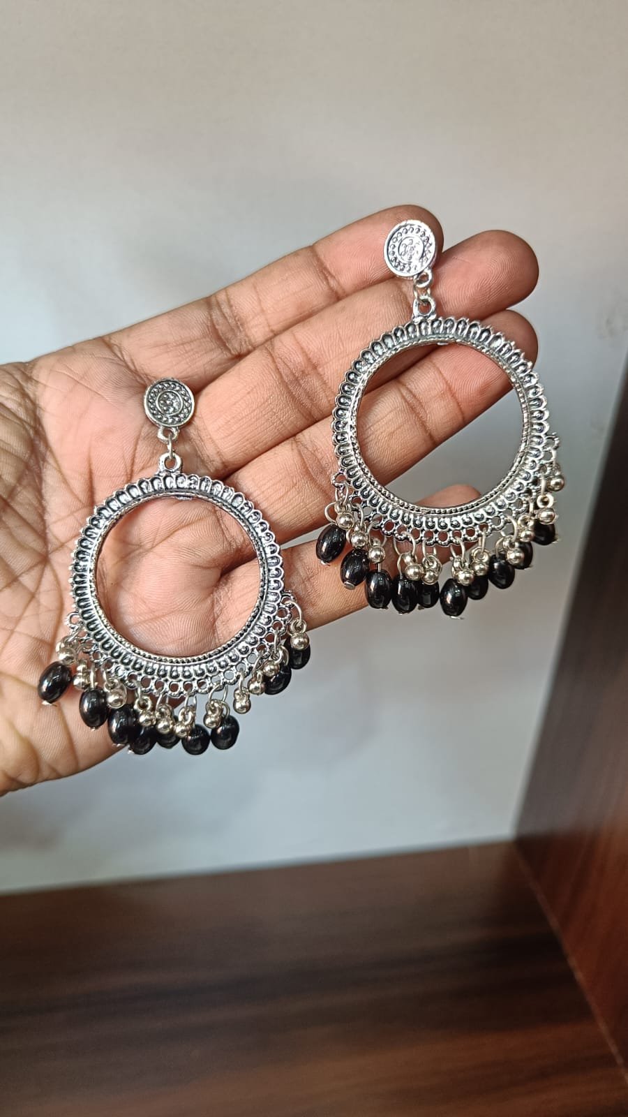 Colorful Round Resin Jhumka - 1pair