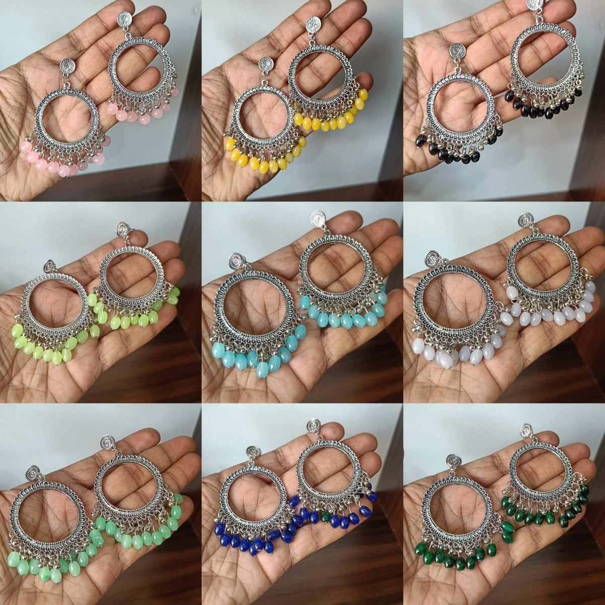Colorful Round Resin Jhumka - 1pair