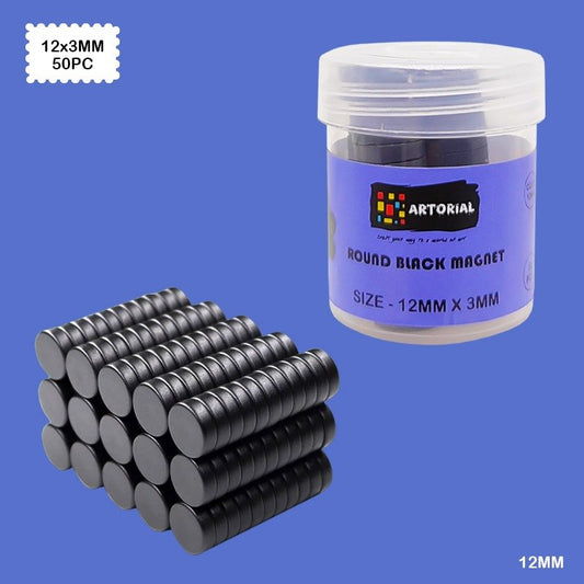 Round Black Magnet (12mm*3mm) - 50pc