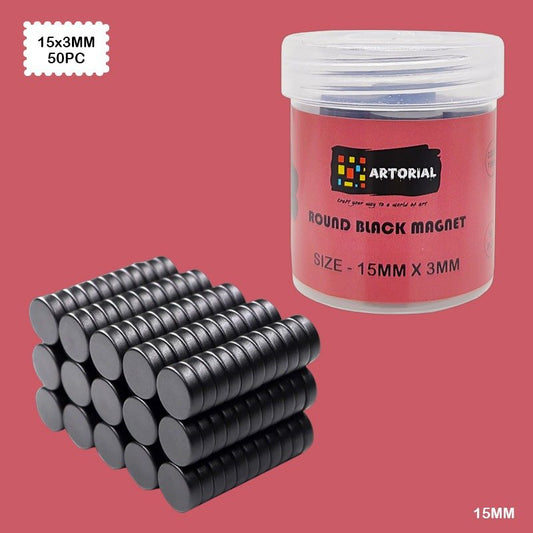 Round Black Magnet (15mm*3mm) - 50pc