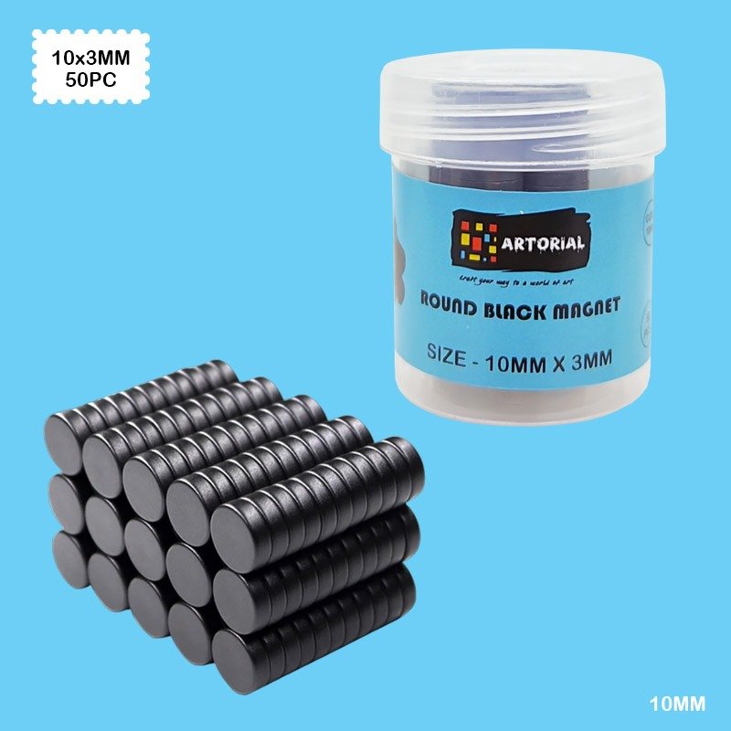 Round Black Magnet (10mm*3mm) - 50pc