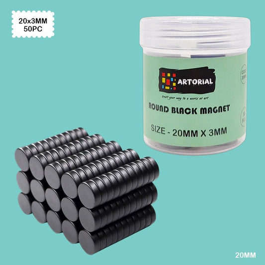 Round Black Magnet (20mm*3mm) – 50pc