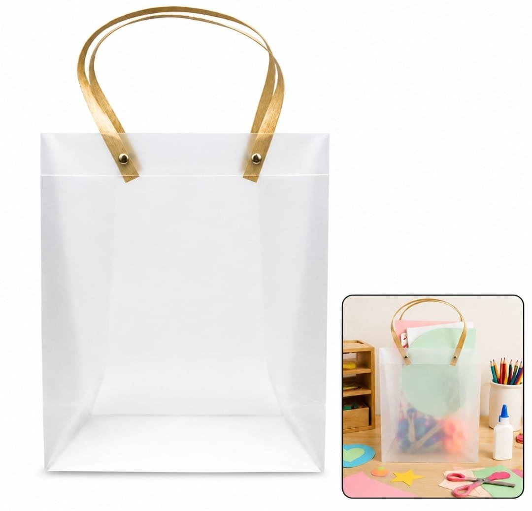 TRANSPARENT PVC GIFT BAG 20X25X8CM (MAKPLBG02) - 1pc